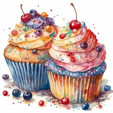 An intricately detailed watercolor clipart illustration displaying an ultra-realistic [specific design idea, like  cupcakes decorated sprinkles with hearts  ], isolated on a white background, in the style of ultra-detailed watercolor clipart illustrations, HDR watercolor clipart illustrations, 32K watercolor clipart illustrations, hyperrealistic watercolor clipart illustrations, ultra-intricate watercolor clipart illustrations, high-resolution watercolor clipart illustrations, high-definition wa