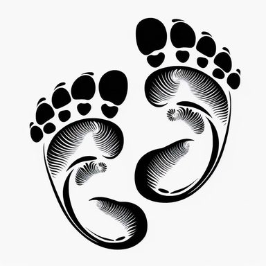 black and white baby feet clipart unique
