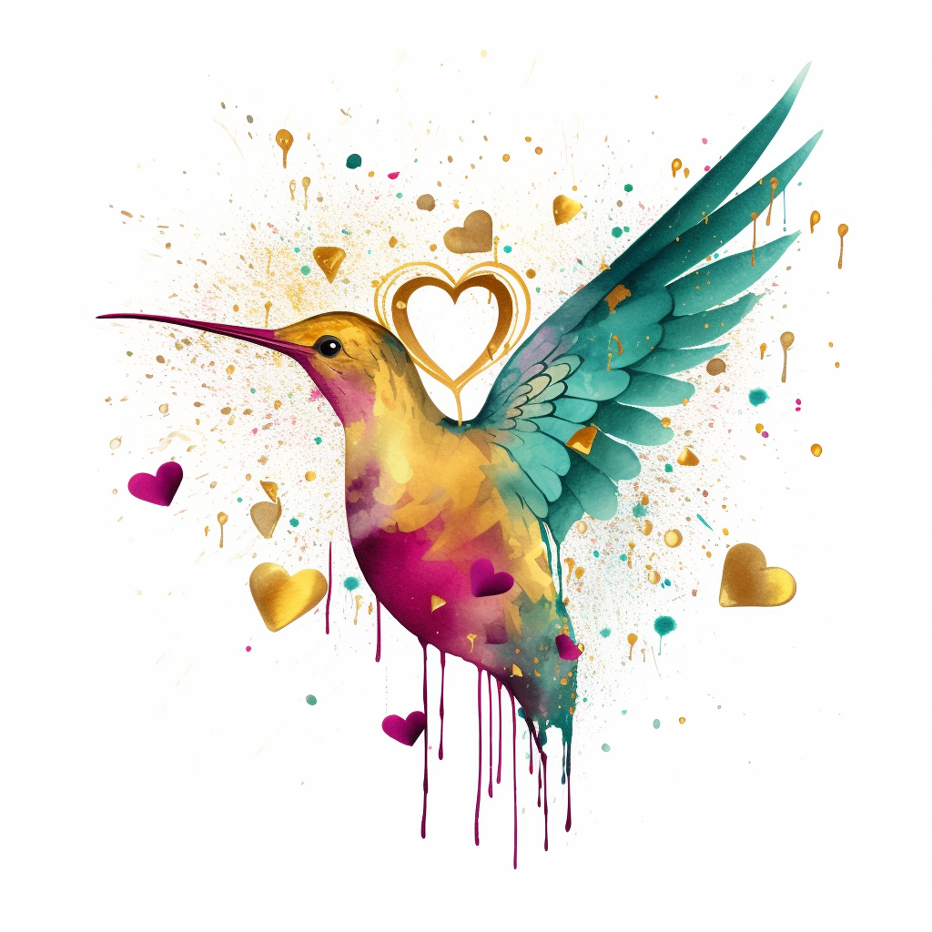 gold hummingbird cliparts