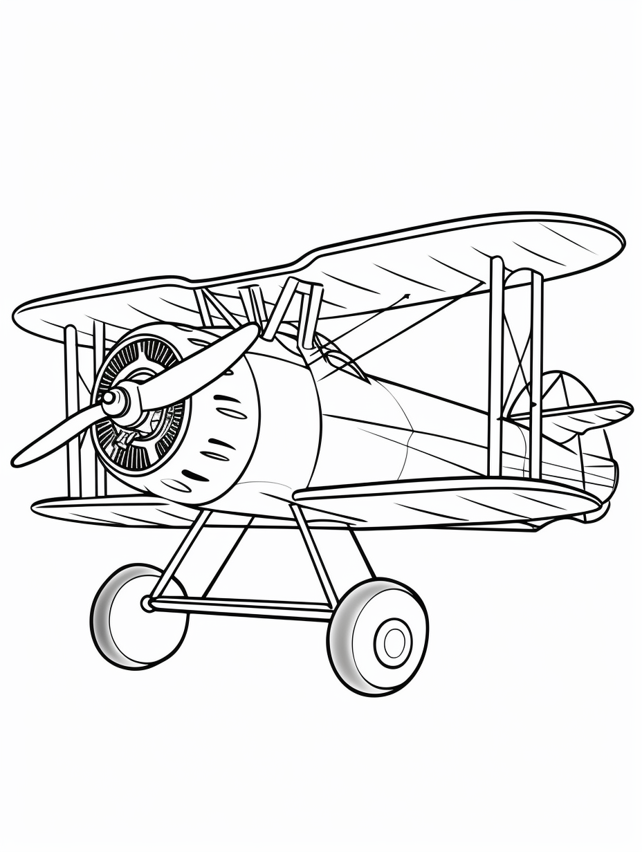 design amazing biplane coloring book line art, coloring page line art ...