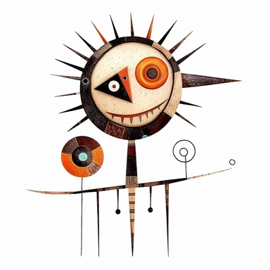 creepy magic Voodoo Doll crescent moon clipart, detailed, white background, illustration painting, collaged constructions, digital art, watercolor, in the style of sculptural and geometric, forced perspective drawings, Geometric brushstrokes form an intriguingly abstract, painterly figure, Pablo Picasso, Wassily Kandinsky,