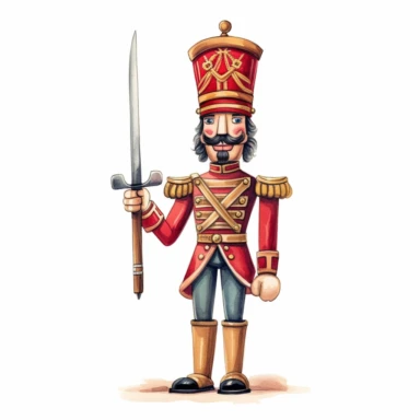 axel scheffler illustration style nutcracker, high definition, 8k, insanely detailed, fine detail, sharp focus, illustration, white background, isolated clipart vector