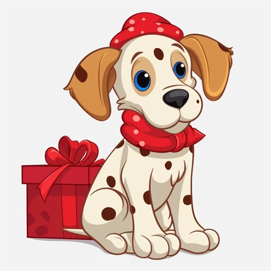 cartoon clipart dog christmas