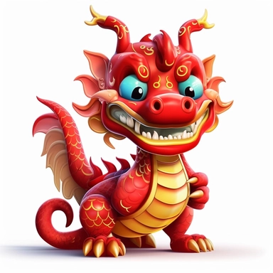 blob:https://discord.com/8bc872b2-c071-493f-9d32-0344f66d6475,Traditional Chinese New Year 3D cartoon image： dragon clipart image red dragon clipart of emoji clipart, in the style of anaglyph effect, light blue and yellow, comical choreography, cartoonish characters, xbox 360 graphics, anthropomorphic surrealism, cartoon mis-en-scene