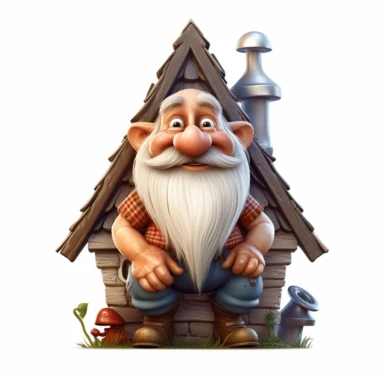 House Gnome, Roof, clipart on white background