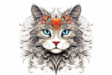 cat outline clipart, white background