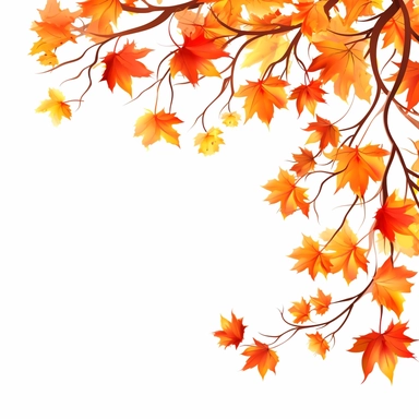 autumn leaves pattern free png stock illustration of autumn leaf leaf clip art, in the style of hanging scroll, meticulous design, twisted branches, vibrant stage backdrops, white background, eye-catching, asymmetrical framing, ultra-high-definition picture quality,