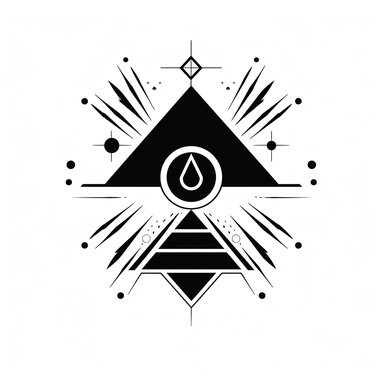 esoterical symbol minimalistic clipart, thin line, black color, white background,