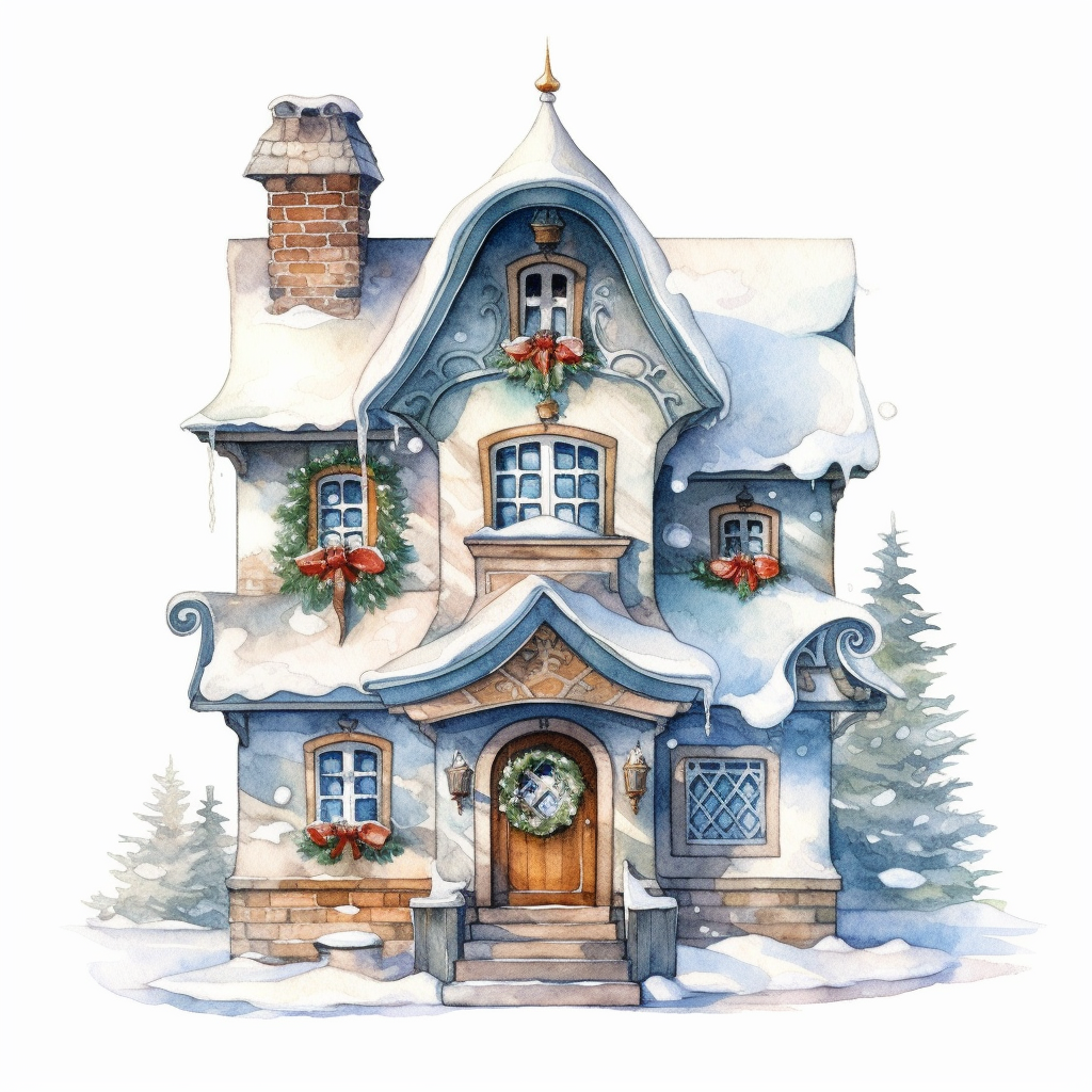 christmas house clipart
