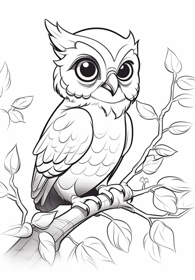 simple and easy coloring page design, coloring page for kids, owl in Serengeti National Park, Tanzania , cartoon character silhouette illustration cliparts image, high resolution, #screenshotsaturday, whimsical children's book illustrator,