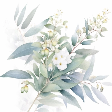 Floral clipart Eucalyptus Greenery Light Watercolorfloral borders of eucalyptus in extremely pastel colours, amazing colour combo, with detailed watercolor leaves,bec winnel, intricately textured,close up,walter langley,lucy grossmith,heavy impasto technique,detailed shading, atmospheric watercolours,on white background clipart