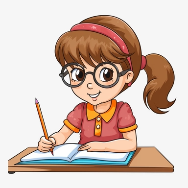girl learning clipart