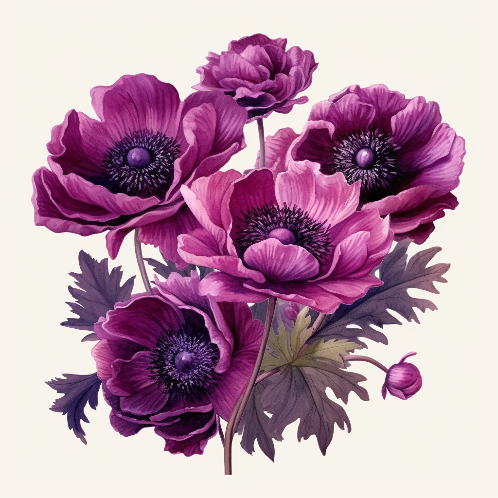 anemone flower cliparts
