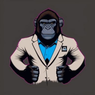 clipart of a gorilla in a suit that rips open his jacket