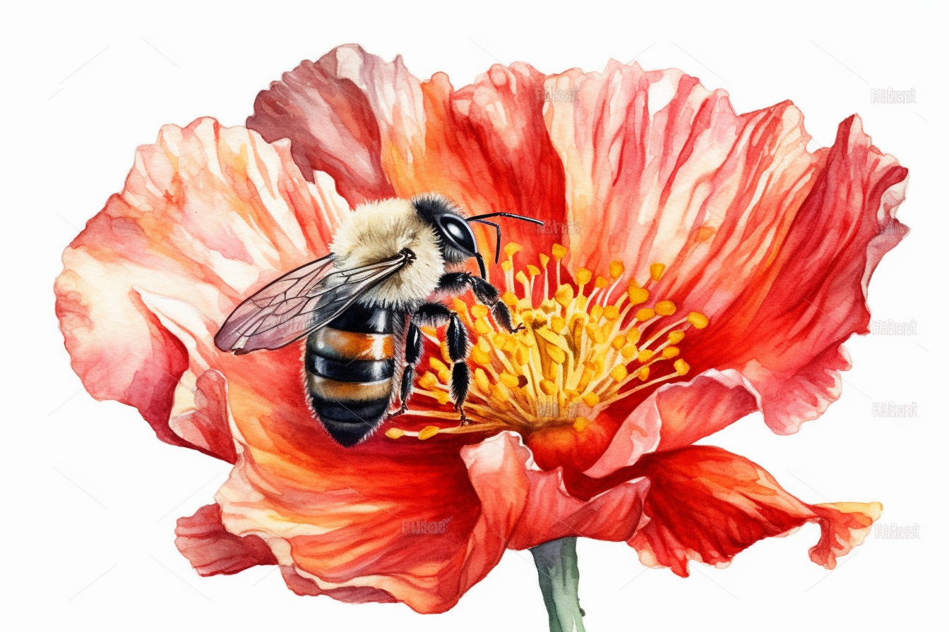 flower bee cliparts