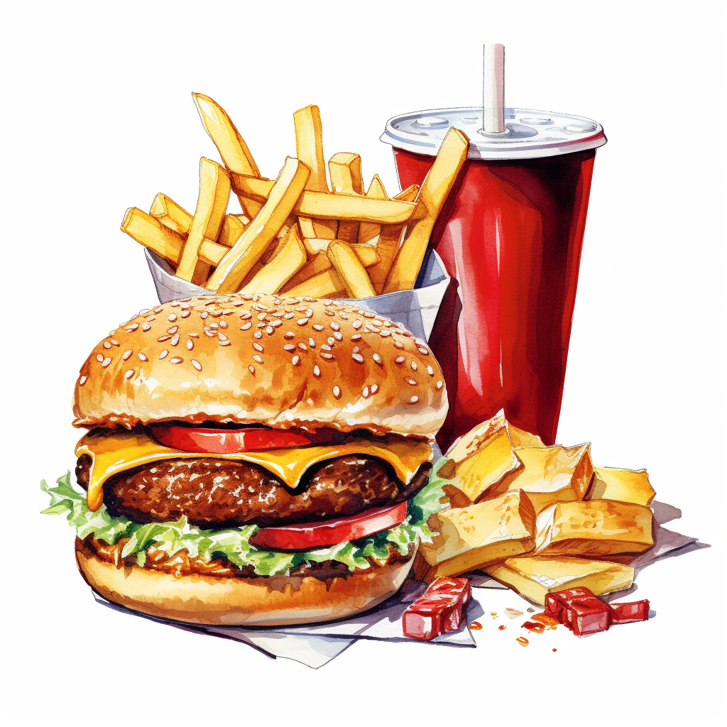 fast food single item clipart,on white background with margins - Clip ...