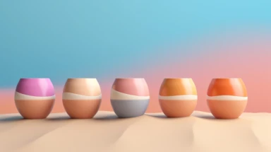 3d abstract summer nature beach object clipart with Gradient Color Overlay Background, minimal, soft color, artistic, high resolution, 8K, Canon 5d Mark IV 35mm IS F1.4 lens,