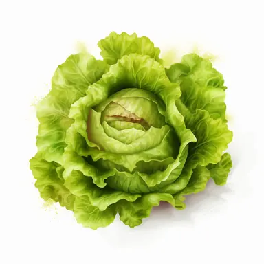 lettuce, illustration vector image, clipart, digital drawing, soft edges and blurred details, cute colorful, realistic super details, white background, object complete display, screen without watermark, element, PNG, 8k--ar 1:1