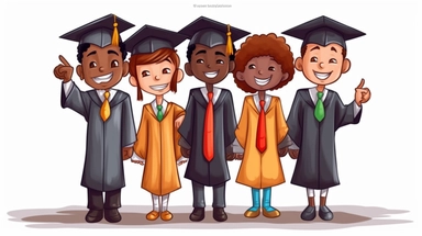 5 cartoon adults graduating school clip art graduation png clipart, in the style of uhd image, edwin lord weeks, light brown and black, double lines, samikshavad, contrasting, meticulous technique