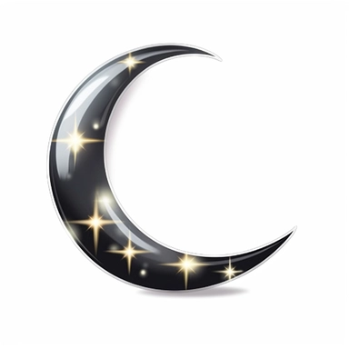 An illustration of a glowing beautiful Waning Crescent Moon against white background, outerglow, innerglow, fairytail style, white background, clipart, PNG pure white background, high resolution, best quality