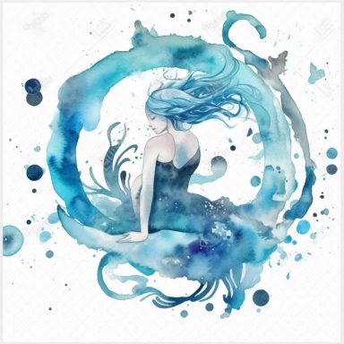 zodiac sign Aquarius, animal, watercolor Clipart, modern design, isolated white background, 8k, Seed 3008664690