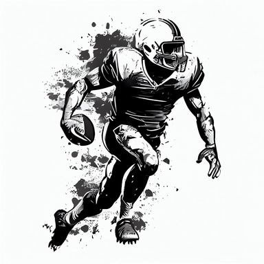 clipart, vector, simple, american football, pigskin, black and white