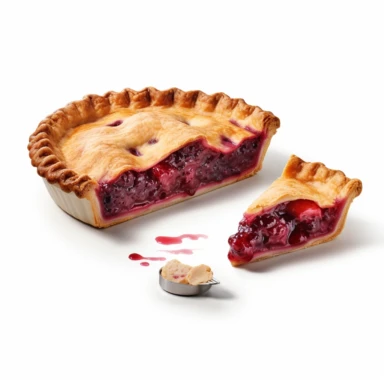 high def photograph clipart vector image with plain white background of a hyper realistic high definition photograph of a small piece cut out AND it is next to a large pie. extremely detailed. 35mm lens. 8k. Ultra HD.