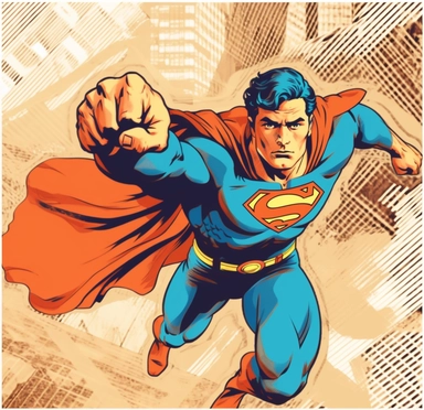comic superman clipart, superman transparent background frame, in the style of strong composition, the san francisco renaissance., uhd image, orange and blue, street art style, environmental awareness, soviet