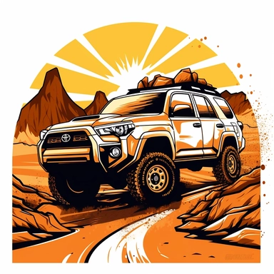 Toyota 4Runner aggressive off-road terrain clipart