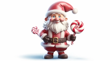 Christmas Gnome Holding Candy Cane Clipart Vector isolated on white background realistic photography, Higher coherence, Improved sharpness, accuracy, perfect look, perfect lighting, center of frame, ultra HD, 8k, Full body, OC renderer, sweet,sweet, dynamic background,(no unwanted borders or text artifacts)