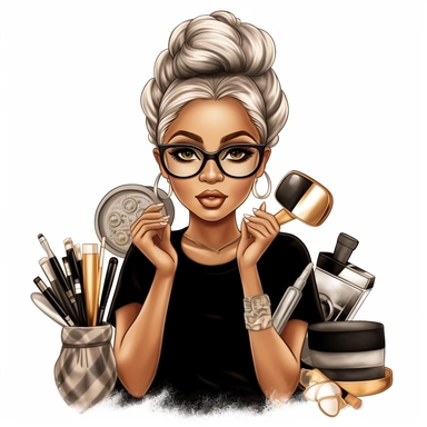 Boss Lady PNG Female Entrepreneur Clipart POD Scrapbook Planners Business Women Clipart, beauty therapist, make up artist, lash artist, illustration, realistic