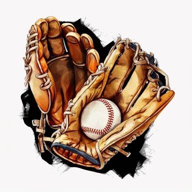 Baseball Gloves Watercolor Clipart, clipart, white background, no watermark, no text, no word