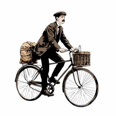 a man on a bicycle, clip art, white background
