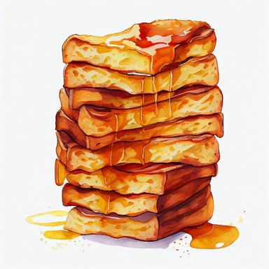 stack of french toast. artwork medium is watercolor clipart.