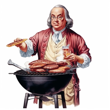 clip art, Ben Franklin bbq, white background