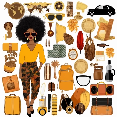 Black Woman ClipArt, Rich Auntie ClipArt, Digital Stickers, African American Clip, Digital Planner Stickers, Black Girl Clipart, travel