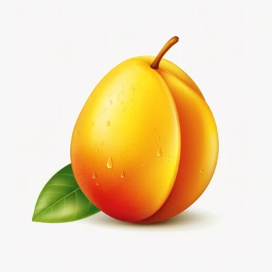 one Mango Clipart cartoon realistic white background