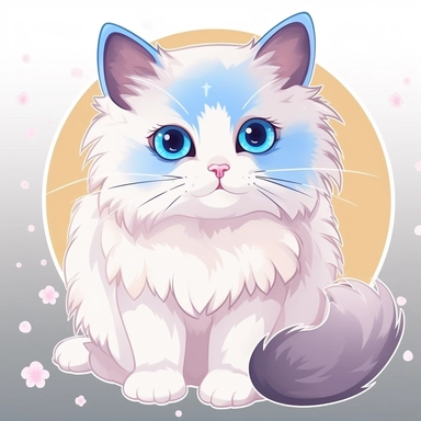 Enter the Whisker Wonderland! In this midjourney prompt, let's explore the enchanting world of adorable kawaii bicolor of white and light warm gray ragdoll cats. Get ready to create your very own charming feline friend. Imagine a fluffy, round-faced kitty with big, expressive eyes and a tiny button nose. Begin by sketching the basic shape of the cat, focusing on its cute features. Give it round ears, a small mouth, and don't forget the signature whiskers! Now, let your creativity shine as you ad