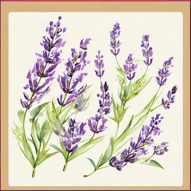 watercolor lavender bushel isolated clipart