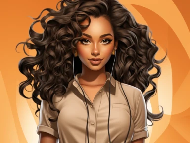 Cartoon Kelly Rowland Norman Rockwell style Clipart Full body shot from head to toe centered Brown skin African American black girl magic Kelly Rowland version with messy bun, the boss lady clipart , vector art image, in the style of feminine interiors, video collages, aquarellist, whitcomb-girls, bright summer colors, kitty lange,