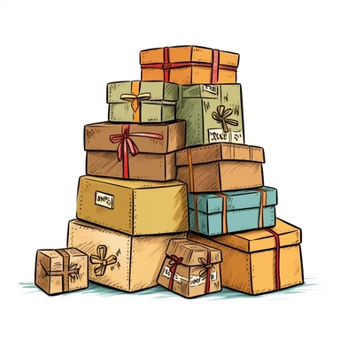 packages, boxes clipart