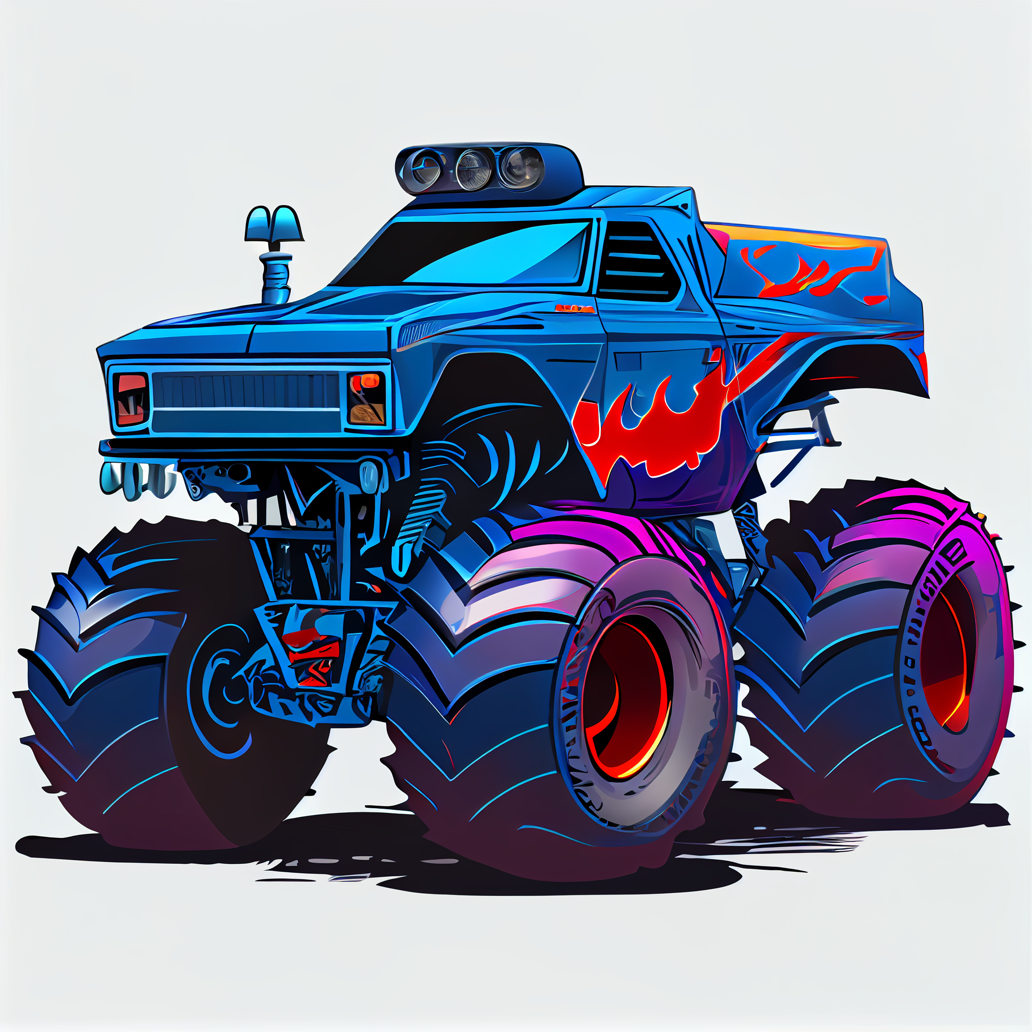 flaming truck cliparts