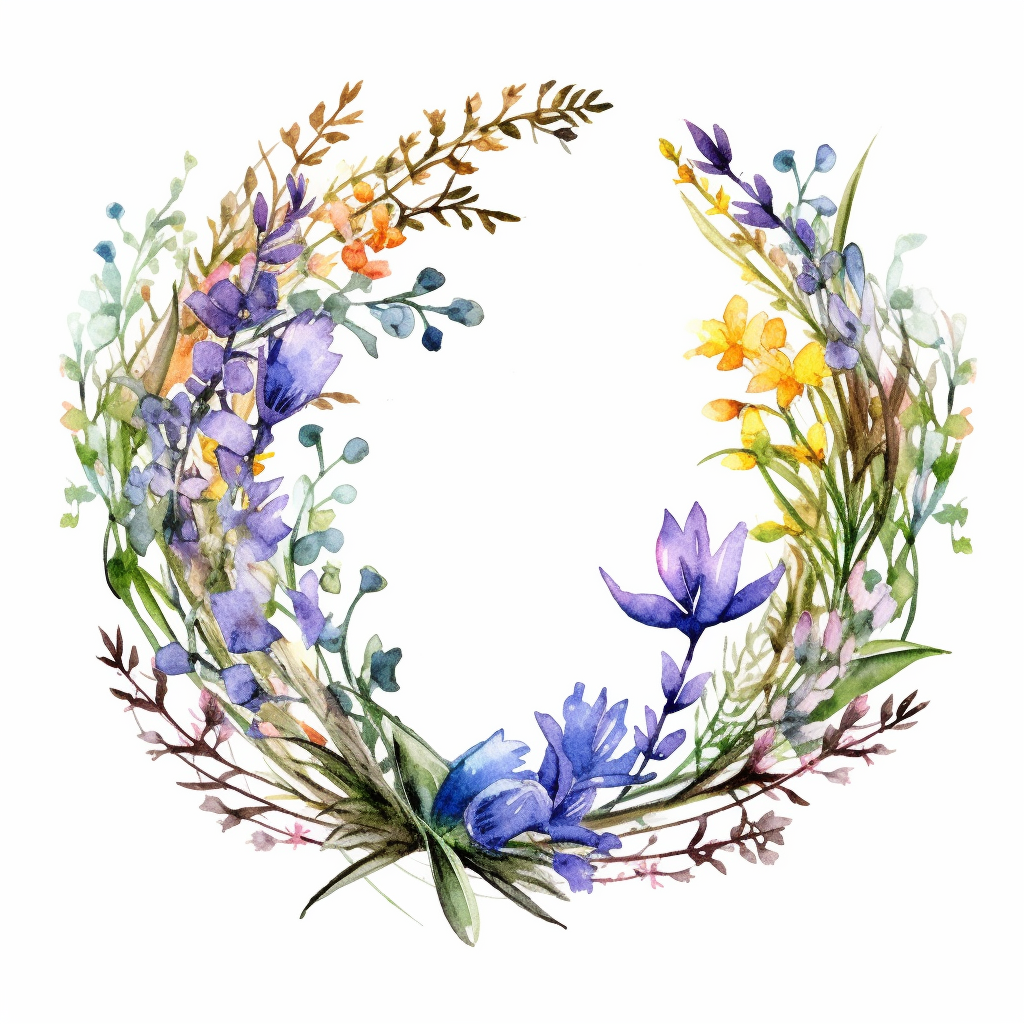 botanical wreath cliparts