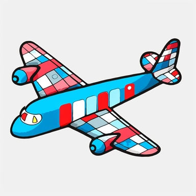 a simple cartoon airplane with white and red stripes, transparent background png clipart and illustration, in the style of light black and sky-blue, franz west, pencil sketch, stephen ormandy, hd, chalk art, mosaic-like
