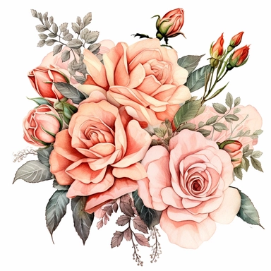Roses Floral Bouquets clipart