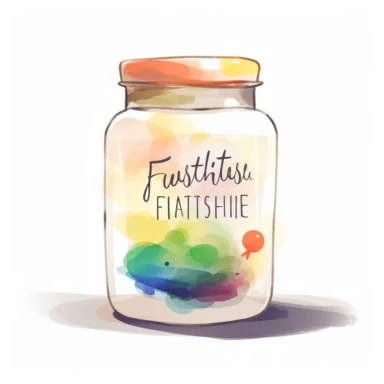 mockup of a faithfulness jar and write down times when you were faithful and trustworthy, flat vector clipart for kids, Minimalist cartoon style, creative design with watercolors, on white background