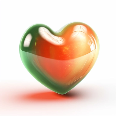 red heart free heart clipart, in the style of realistic usage of light and color, zbrush, dark orange and emerald, white background, soft focus lens, neogeo, realistic detailing
