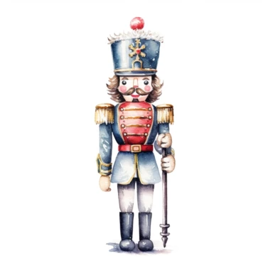 nutcracker illustration soft watercolour high resolution white background clipart