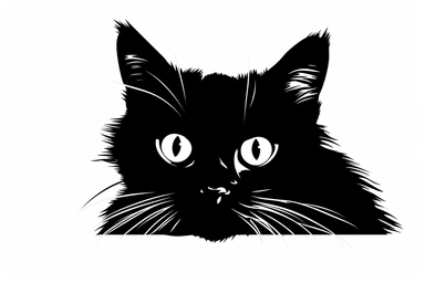 cat outline clipart, white background