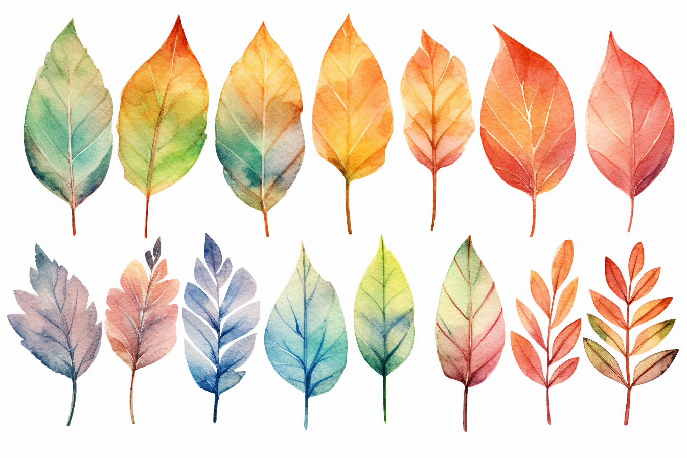 different leaves clipart